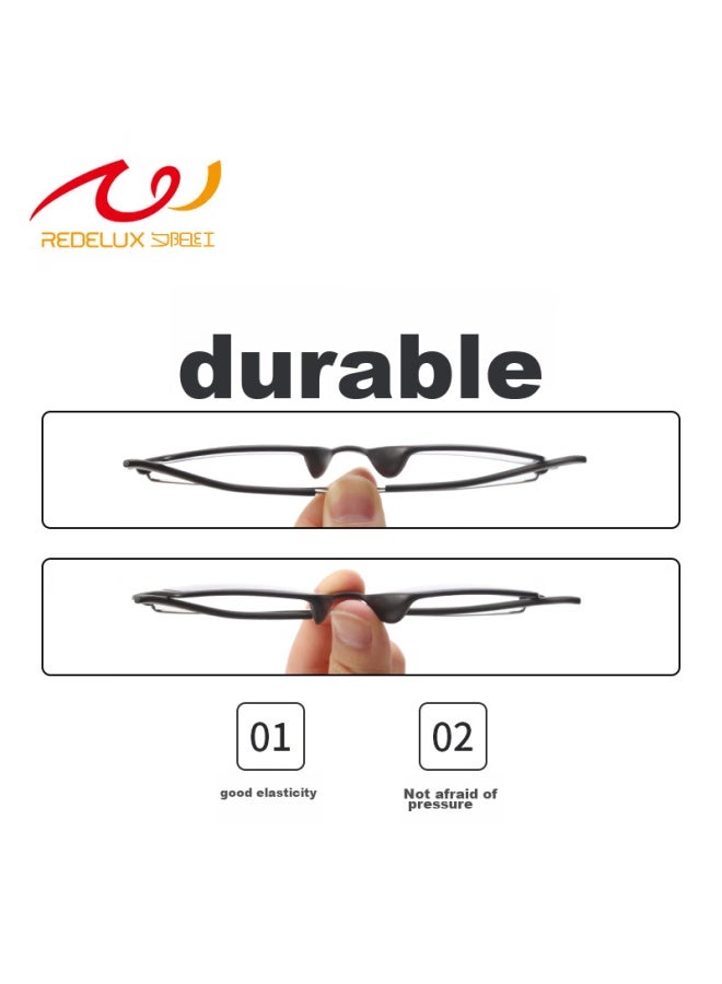 Sunset Red Sunset Red Reading Glasses For Men, Anti-blue Light, Fashionable, Ultra-light, High-definition, Brand Lightweight Reading Glasses For Women And Elderly, E9077b, 200 Degrees - Image 5