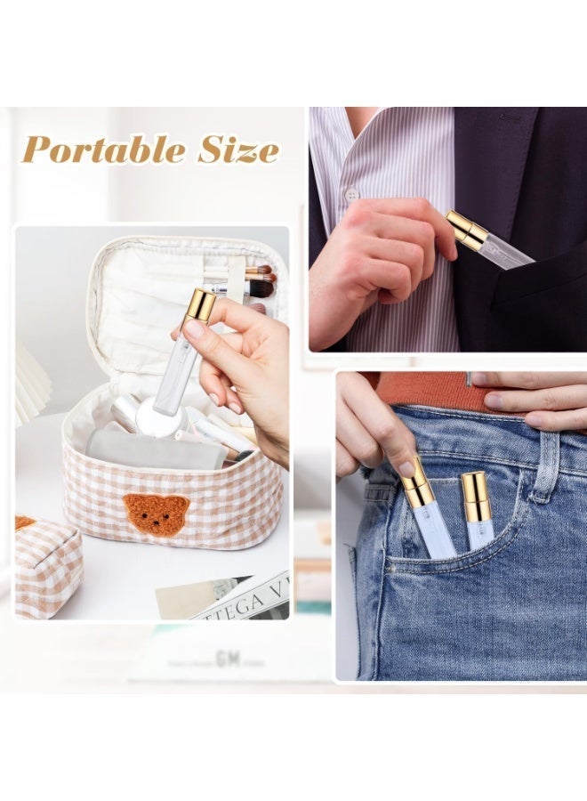 20Pcs 5ml Clear Glass Mist Spray Bottle Refillable Mini Perfume Atomizer Empty Travel Sample Bottle with Golden Aluminized Nozzle Makeup Container for Perfume,Liquid,Air Fresheners - Image 5