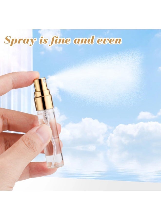 20Pcs 5ml Clear Glass Mist Spray Bottle Refillable Mini Perfume Atomizer Empty Travel Sample Bottle with Golden Aluminized Nozzle Makeup Container for Perfume,Liquid,Air Fresheners - Image 4