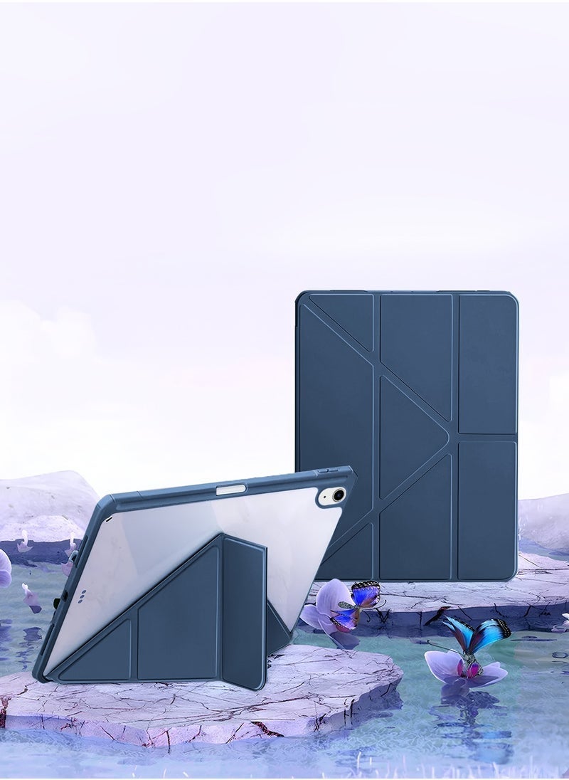 SmartGrist Apple iPad 2025 (11th Generation) A16 10.9 inch Symmetry 360 Smart Folio Series Case – Auto Awake/Auto Sleep, Leather Texture with Transparent Back & Pen Holder, All-Round Protection, Slim, Stylish – Storm Blue - Image 1