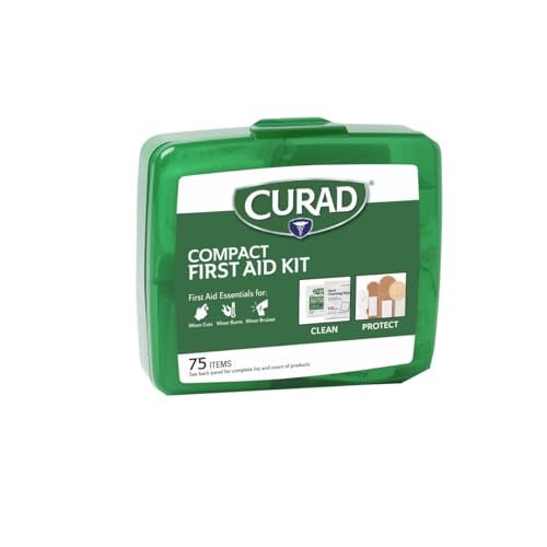 CURAD Compact First Aid Kit, 75 Pieces, Travel Size Emergency Medical Kit, Includes Bandages, Antiseptic Wipes, Gauze and Alcohol Swabs, First Aid Essentials for Home, Car and Outdoor Use, 1 Count - Image 3