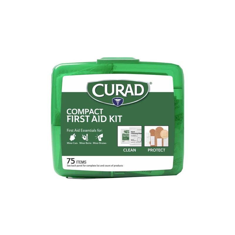 CURAD Compact First Aid Kit, 75 Pieces, Travel Size Emergency Medical Kit, Includes Bandages, Antiseptic Wipes, Gauze and Alcohol Swabs, First Aid Essentials for Home, Car and Outdoor Use, 1 Count - Image 5