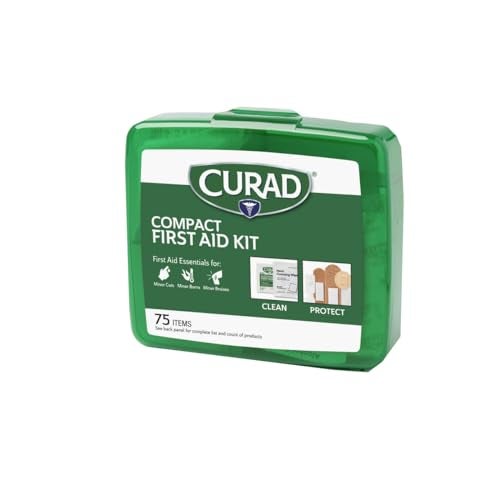 CURAD Compact First Aid Kit, 75 Pieces, Travel Size Emergency Medical Kit, Includes Bandages, Antiseptic Wipes, Gauze and Alcohol Swabs, First Aid Essentials for Home, Car and Outdoor Use, 1 Count - Image 2