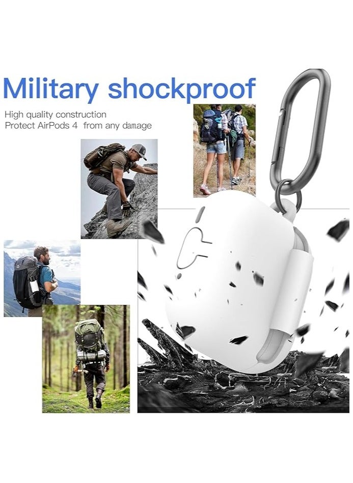 wexon - Protective Shockproof Silicone Case Cover for Apple AirPods 4 Generation White - Image 1