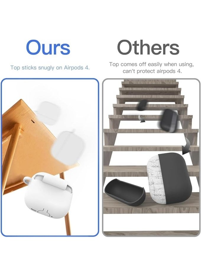 wexon - Protective Shockproof Silicone Case Cover for Apple AirPods 4 Generation White - Image 1