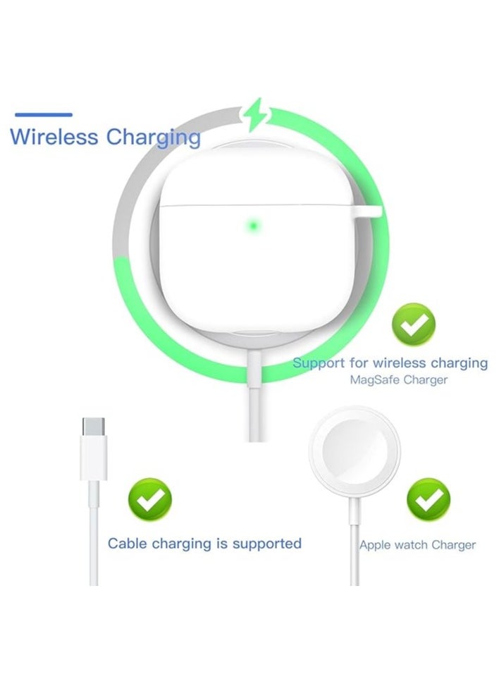 wexon - Protective Shockproof Silicone Case Cover for Apple AirPods 4 Generation White - Image 1