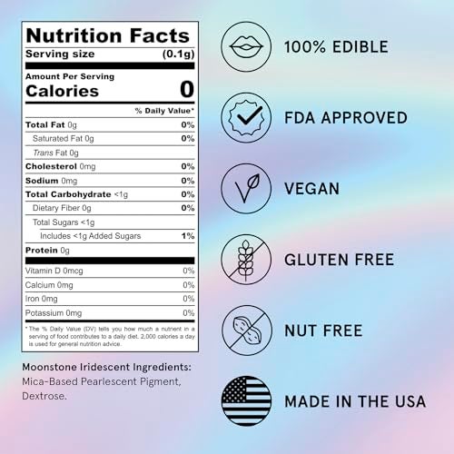 Fancy Sprinkles Moonstone Iridescent Premium Edible Glitter, 100% Edible Glitter for Sparkling Food & Drinks No Taste or Texture (4gm) - Image 4