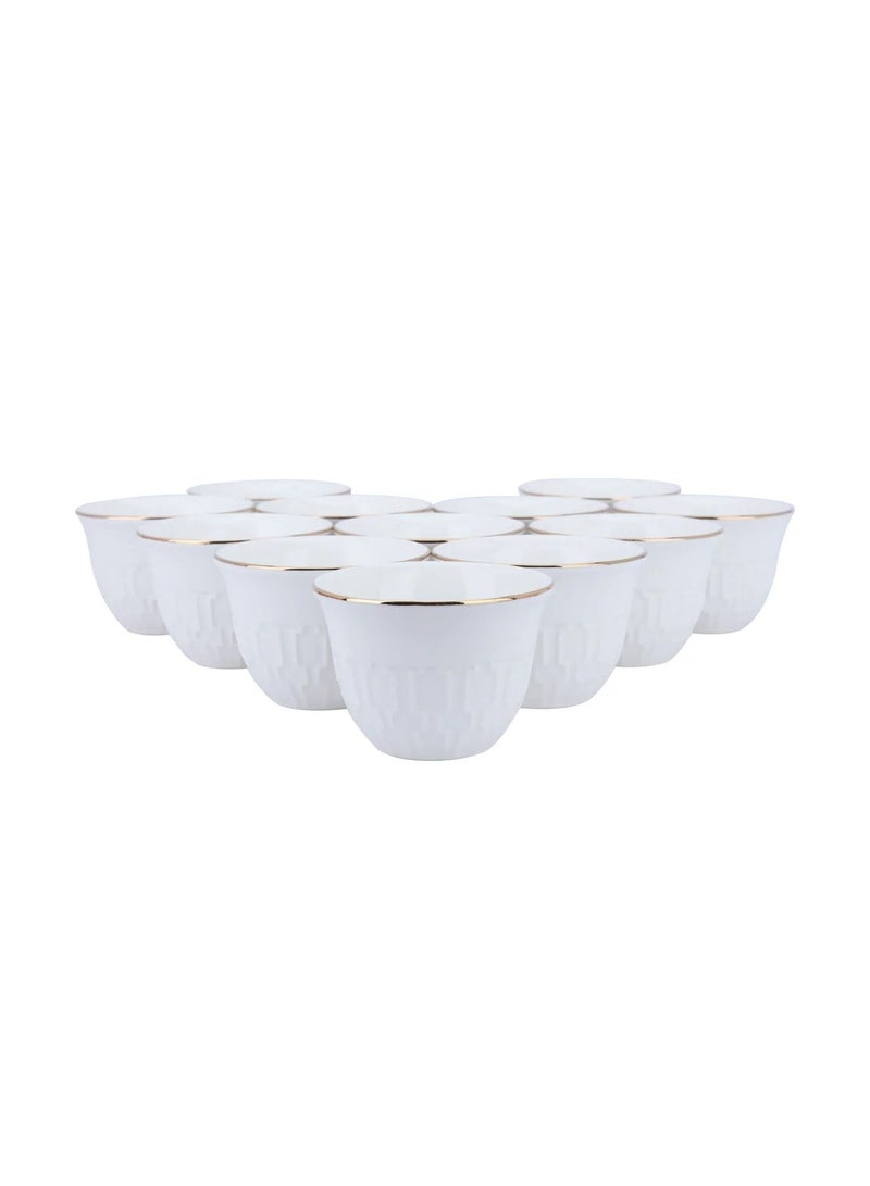 Alsaif Gallery A Set of White Porcelain Arabic Coffee Cups - Image 2