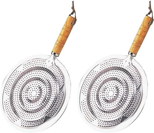 Home Style 2 Simmer Ring Flame Heat Diffuser with Wooden Handle 2 Pack with Hanging Loop - Image 1