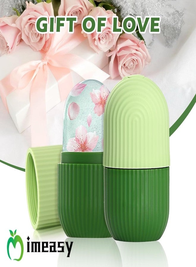 XML Ice Face Roller Silicone Facial Cube for Eyes Neck Massage Remove Dark Circle Pore Shrink Face Skin Care Ice Pack Mould for Knee,Back Pain Relief,Injuries Beauty Tools (Green) - Image 4