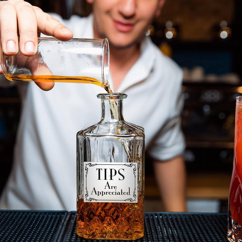 كلاراكو 10 قطع من ملصقات الفينيل "النصائح موضع تقدير" المقاومة للماء، ملصقات نصائح النادل، ملصقات مصدات للنادلات لحفلات النبيذ والمتاجر التجارية والمقهى والمطاعم والسيارات والكمبيوتر المحمول - Image 3