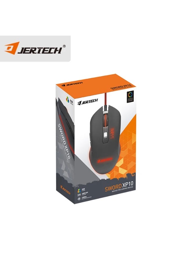 JERTECH - SWORD XP10 RGB Gaming Mouse - Optical Sensor 3200 DPI - 1000 Hz Polling Rate - Braided Cable - Image 1