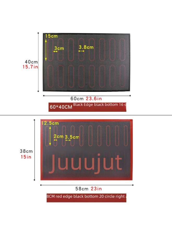Spot Silicone Glass Fiber Hollow Baking Pad Puff Bread Macaron Breathable Baking Mesh Oven Mat Baking Tools-Specifications:58*38 [Lightning Puff 20 Series Black Bottom Red Edge Right Angle]] - Image 5