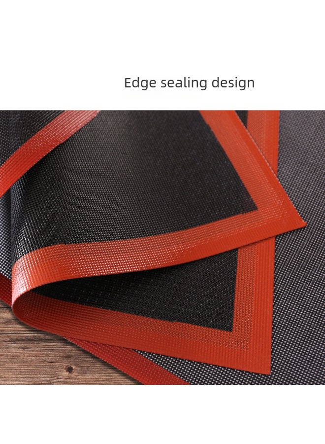 Spot Silicone Glass Fiber Hollow Baking Pad Puff Bread Macaron Breathable Baking Mesh Oven Mat Baking Tools-Specifications:58*38 [Lightning Puff 20 Series Black Bottom Red Edge Right Angle]] - Image 3