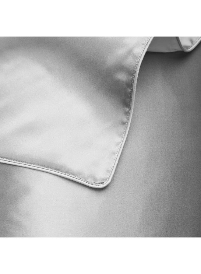 La Torretta Silk Pillowcase, 22cm 100% Mulberry Silk Pillowcase, 48x74cm, Silk Pillow Cover, Gray - Single Pack - Image 2