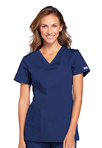 Cherokee Women's V-Neck Top, Navy, X-Small - Image 1