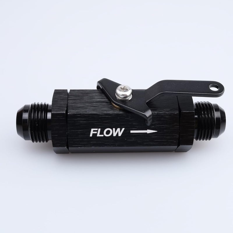 AC PERFORMANCE Inline Fuel Male Shut Off Valve with Cable Lever Aluminum Black -10 AN - Image 3