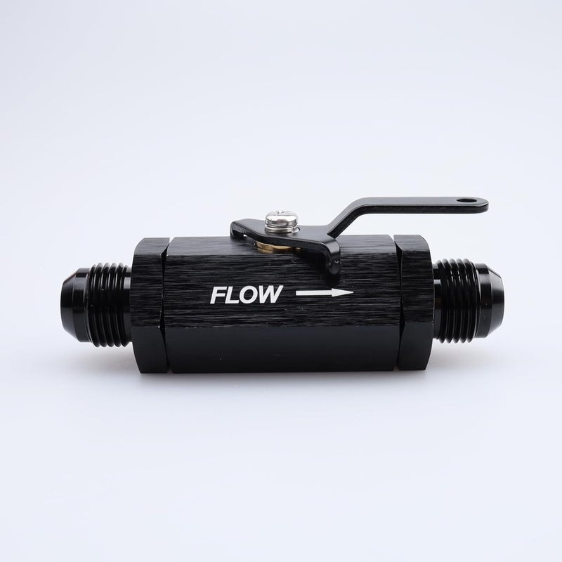 AC PERFORMANCE Inline Fuel Male Shut Off Valve with Cable Lever Aluminum Black -10 AN - Image 2
