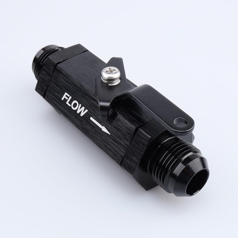 AC PERFORMANCE Inline Fuel Male Shut Off Valve with Cable Lever Aluminum Black -10 AN - Image 4