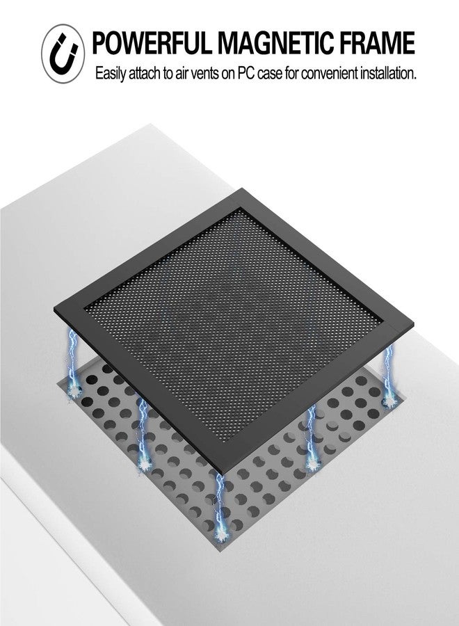 MoKo 140mm Dust Filter for Computer Cooler Fan, [4 Pack] Magnetic Frame PC Fan Dust Mesh PC Cooler Filter Dustproof PVC Cover Computer Fan Grills - Black - Image 3