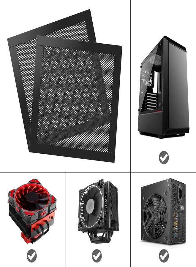 MoKo 140mm Dust Filter for Computer Cooler Fan, [4 Pack] Magnetic Frame PC Fan Dust Mesh PC Cooler Filter Dustproof PVC Cover Computer Fan Grills - Black - Image 4