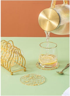 WAOKN Set of 6 Acrylic Drink Coasters, Reusable Tabletop Decorations for Home Counter, Kitchen, Dining Room, Living Room, Patio, Coffee Table (Transparent)  - Image 2