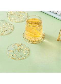 دبليو أيه أو كي أن مجموعة من 6 قواعد أكواب أكريليك للمشروبات، ديكورات سطح الطاولة قابلة لإعادة الاستخدام لمنضدة المنزل، المطبخ، غرفة الطعام، غرفة المعيشة، الفناء، طاولة القهوة (شفافة)  - Image 4
