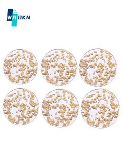 دبليو أيه أو كي أن مجموعة من 6 قواعد أكواب أكريليك للمشروبات، ديكورات سطح الطاولة قابلة لإعادة الاستخدام لمنضدة المنزل، المطبخ، غرفة الطعام، غرفة المعيشة، الفناء، طاولة القهوة (شفافة)  - Image 1