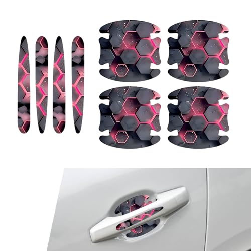 MOXRUQ 8 PCS Car Door Handle Scratch Protectors ScratchProof Door Cup Protectors Automotive Door Handle Paint Protective Film Universal for Most Cars Style 2 - Image 1
