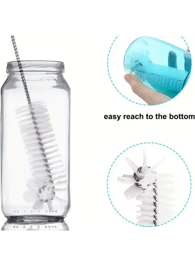 Black Stainless Steel Straw Cleaning Brush Set Hard Bristles for Deep Cleaning Water Bottles Keyboards Crevices - Image 4