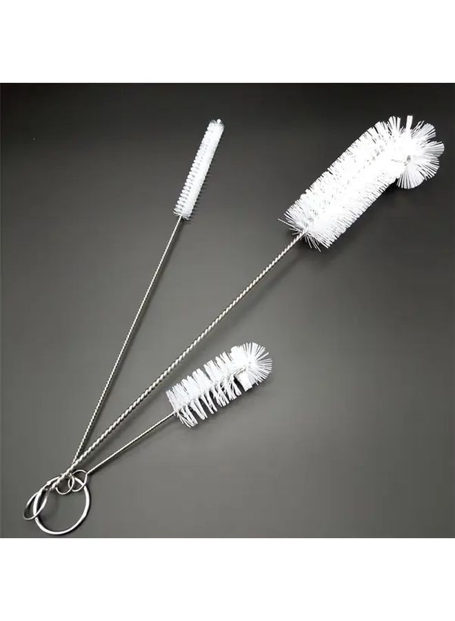 Black Stainless Steel Straw Cleaning Brush Set Hard Bristles for Deep Cleaning Water Bottles Keyboards Crevices - Image 1