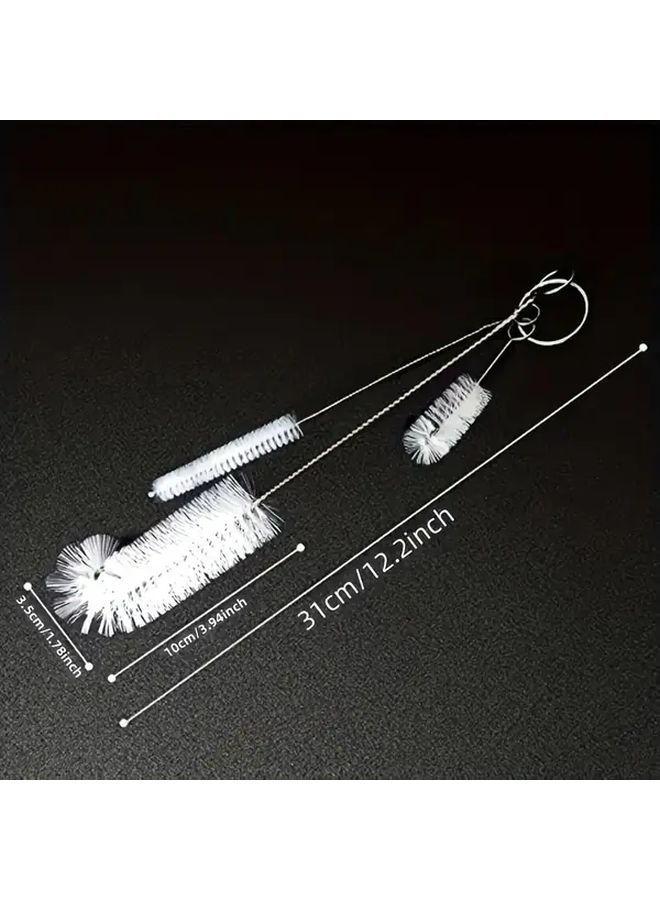 Black Stainless Steel Straw Cleaning Brush Set Hard Bristles for Deep Cleaning Water Bottles Keyboards Crevices - Image 2