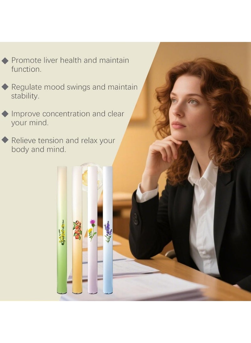 4-in-1 Herbal Diffuser Pen by Pure Botanicals | Natural Mullein Diffuser Pen for All-Day Energy, Focus & Evening Sleep Support | Crisp Cooling Aroma, Portable Long-Lasting 600 Uses (4PCS) - Image 5