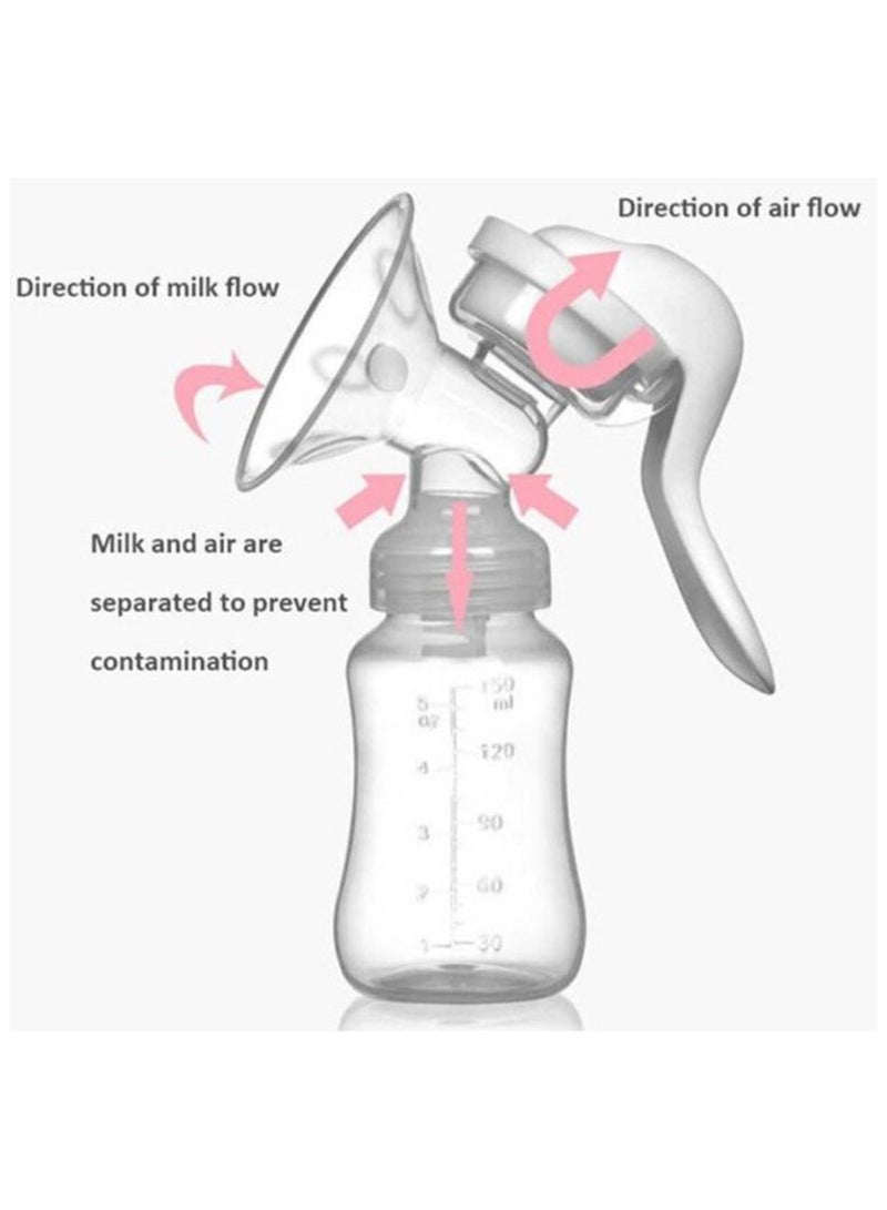 DANIM Manual breast pump Soft & Gentle with petal Massage Cushion Baby Milk Pump Breast Pump For Mothers Wide Mouth Bottle for Infection Free Feeding Flange Size Suitable for All - Image 4