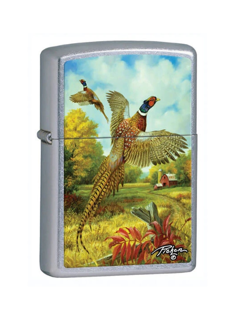 Zippo Red Barn Pheasant Street Chrome Lighter 28010-20 - Image 1