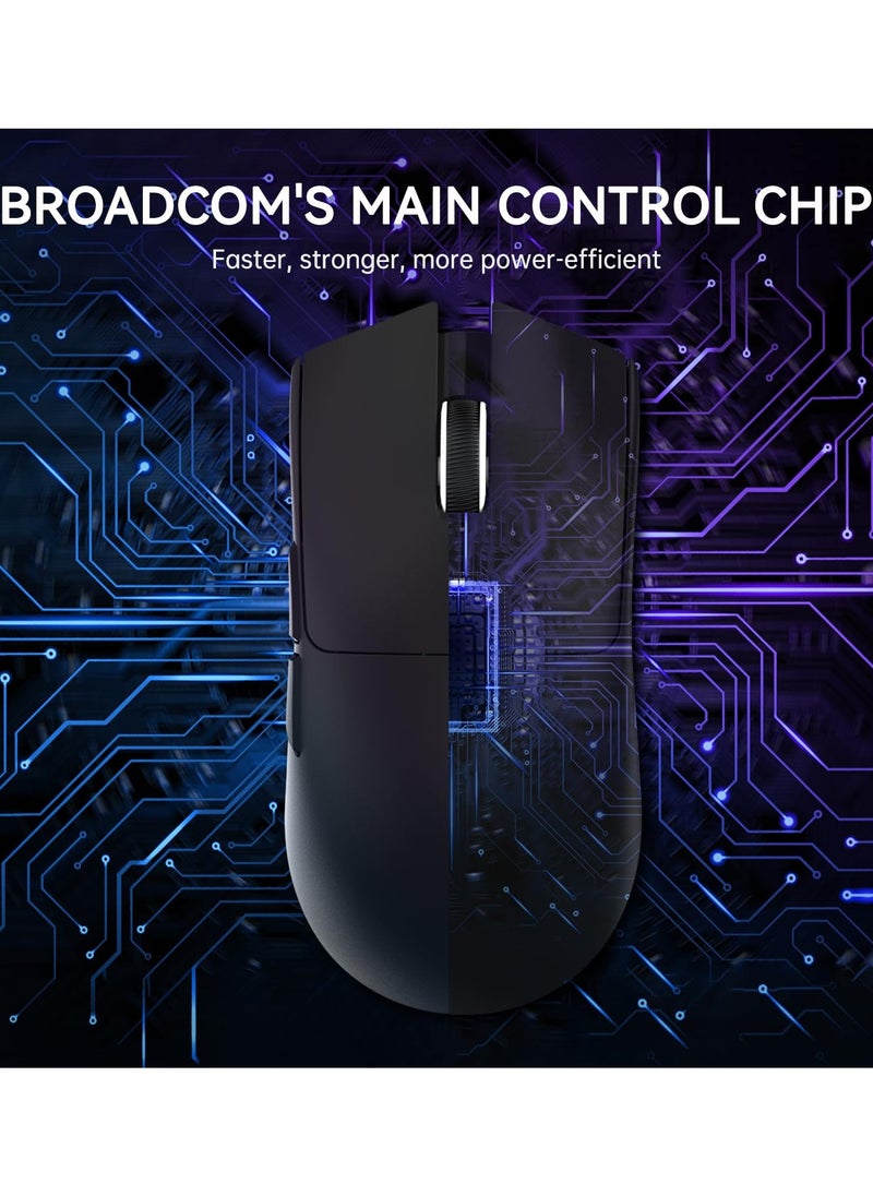 ماوس ألعاب لاسلكي خفيف الوزن X11 مع قاعدة شحن RGB، وضع ثلاثي - 2.4 جيجاهرتز/USB-C سلكي/بلوتوث، 22 ألف نقطة في البوصة، مستشعر بصري PAW3311، مفتاح HUYU، 5 أزرار قابلة للبرمجة لأجهزة الكمبيوتر الشخصية/ماك (أسود)