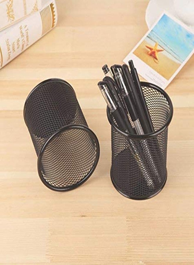 PRANIJ Multi-Functional Metal Mesh Pen Pencil Stand Office Desk Organizer Clip Holder - 9 Compartment, Black, Desk Supplies Organisers - Image 5