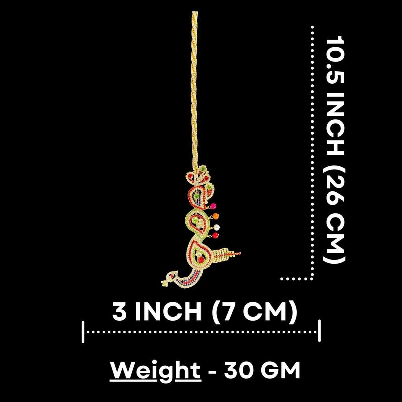 Salvus APP SOLUTIONS Handcrafted Metal Peacock Work BansuriFlute for Krishna Idol Decorative Indian Artwork for Home or Office Decor Multicolor 105x3 inch - Image 2