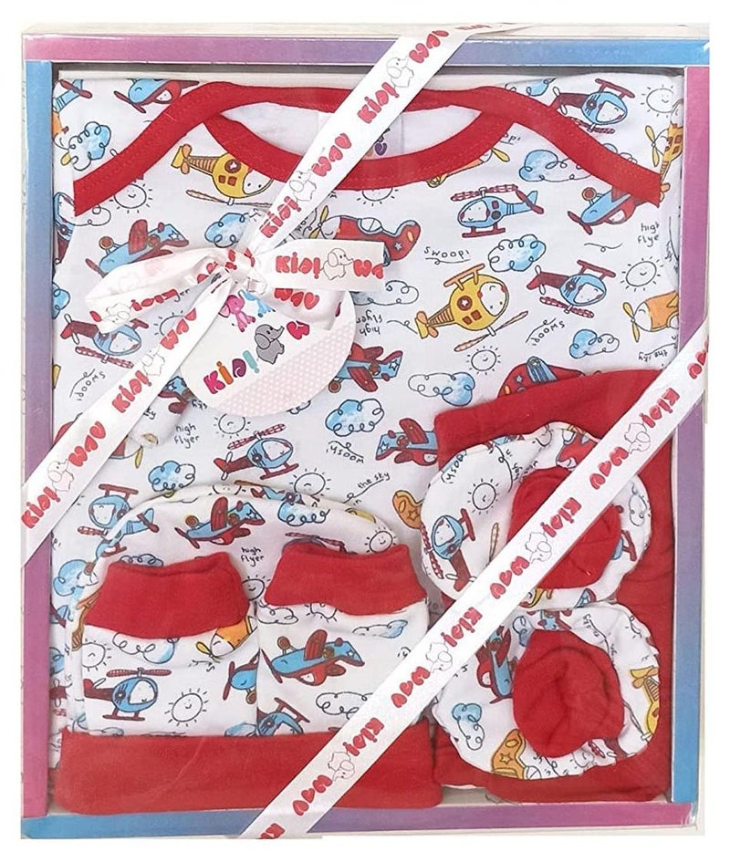 DADDY - G EIO® Baby Gifts Set for New Born Unisex Clothing Gift Hamper 6Pcs (RED) - Image 1