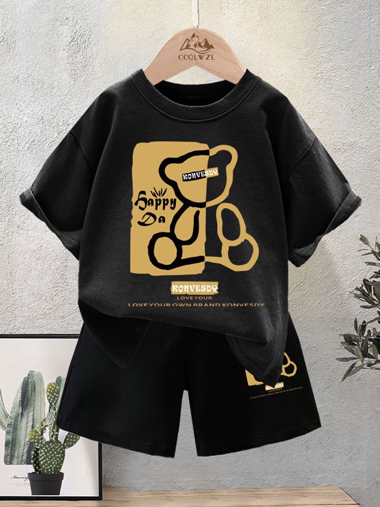 Boys Short-Sleeved Cotton T-Shirt Style Cubs Children'S Loose Crewneck Top Fashionable Clothes Ins - Image 5
