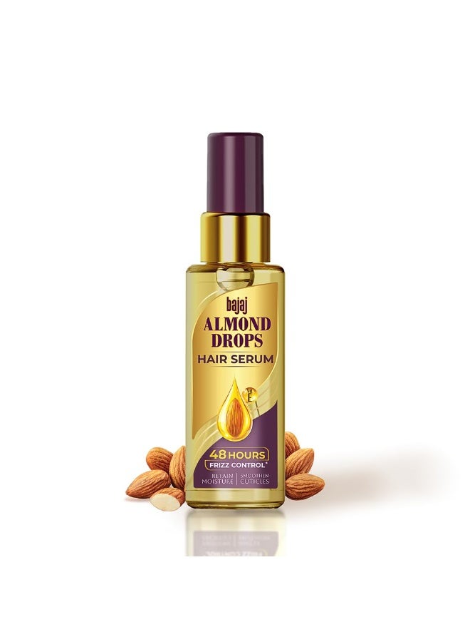 Bajaj Almond Drops Hair Serum 50 ml | With Almond Oil & Vitamin E | Nourishes Dry & Frizzy Hair. - Image 1