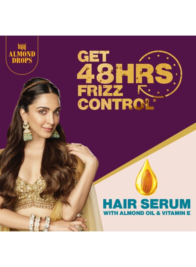 Bajaj Almond Drops Hair Serum 50 ml | With Almond Oil & Vitamin E | Nourishes Dry & Frizzy Hair. - Image 2