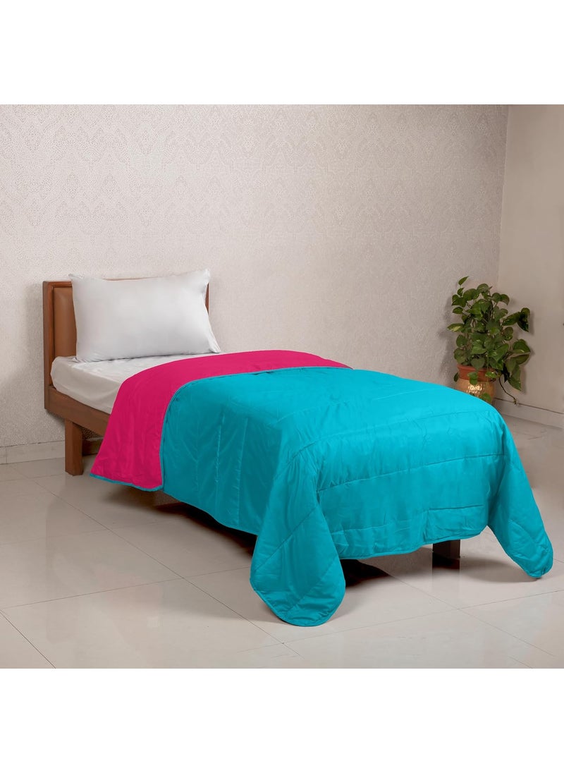 Zinnia Zinnia Ultra Soft Microfibre Reversible Comforter- Single 150 X 230 Cm, Pink and Teal., 200 TC(Solid - Vibrant)  - Image 3