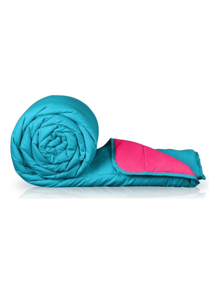 Zinnia Zinnia Ultra Soft Microfibre Reversible Comforter- Single 150 X 230 Cm, Pink and Teal., 200 TC(Solid - Vibrant)  - Image 1