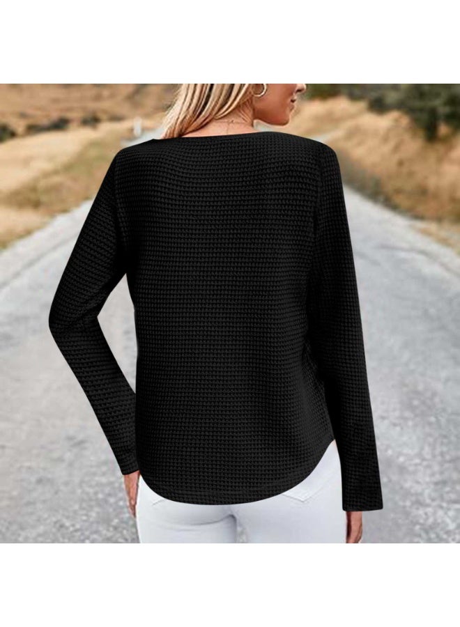 general Womens Summer Tops Short/Long Sleeve Lace Shirts Boho Crew Neck Crochet Knit Blouse Casual Fashion - Image 2