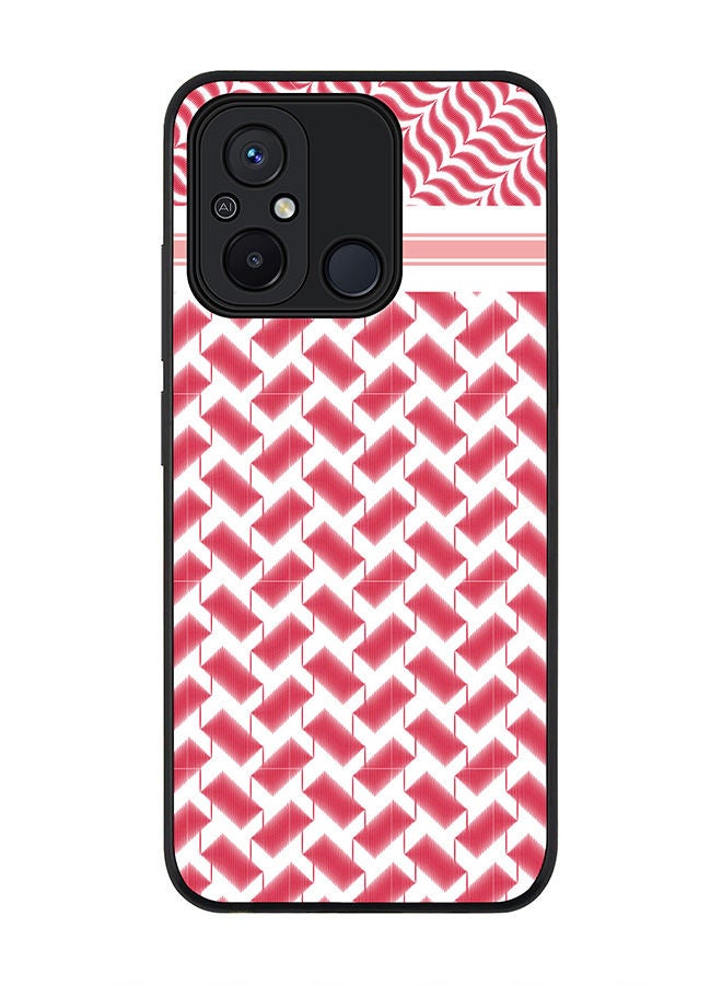 Stylizedd Rugged Black edge case for Xiaomi Redmi 12C 4G, Slim fit Soft Case Flexible Rubber Edges Anti Drop TPU Gel Thin Cover -  Shemag (Red) - Image 1