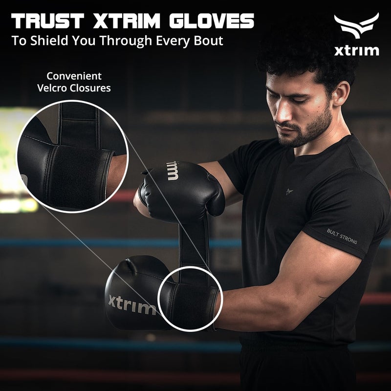 XTRIM Boxing Gloves for Men & Women, 10 Oz, Comes with Easy to Carry Mesh Bag, Fighting & Workout Gloves, Punch, Kick, Slam Sparring & Training Gloves for Heavy Bag Workouts, MMA Sports, PU Leather - Image 5