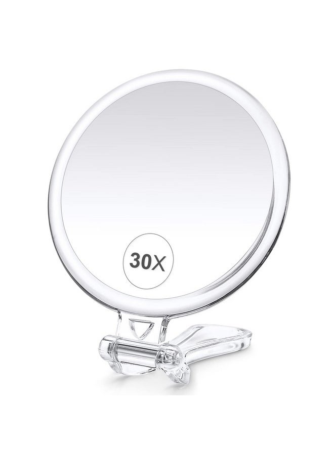 B Beauty Planet B Beauty Planet 30X Magnifying Mirror for Travel with Handle, Double-Sided 1X/30X Magnification Hand Mirror for Makeup  - Image 1