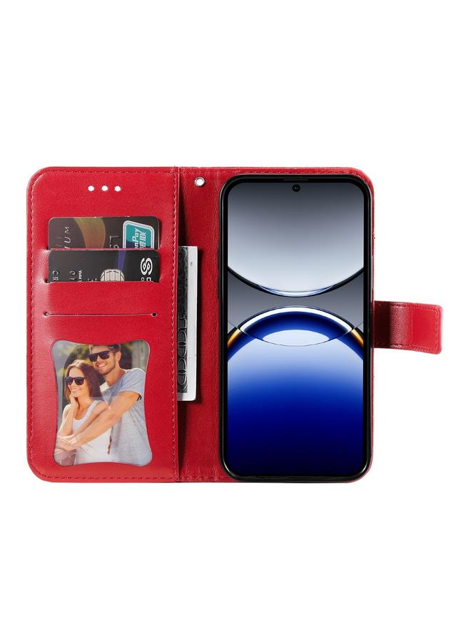 اس-توب جراب هاتف OPPO Find X8 Pro من الجلد المنقوش بزهرة ذات سبع بتلات - Image 4