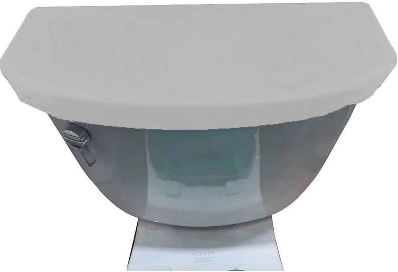 Madeals Velvet Toilet Tank Lid Cover Fabric Cover for A Lid Toilet Tank Light Grey - Image 1